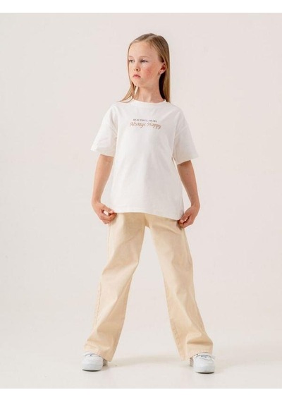 Cicihlid Kız Çocuk Leopar Desenli Kot Ceket İçi T-shirt Takım-15511 Kahverengi