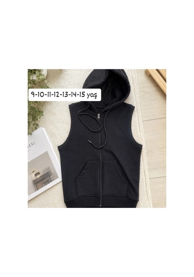 Uğur Bebe Unisex Çocuk Siyah Kalın İçi Şardonlu Kapüşonlu Fermuarlı Yelek Çift Cepli, Sıcak Tutan, Spor Şık, Günlük Kullanım Siyah Siyah Uğur Bebe Unisex Çocuk Siyah Kalın İçi Şardonlu Kapüşonlu Fermuarlı Yelek Çift Cepli, Sıcak Tutan, Spor Şık, Günlük Kullanım Siyah Siyah