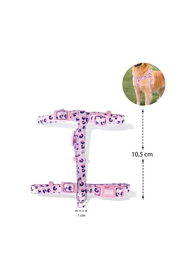 Swissplus Urban Paws Pink Leo Geri Dönüştürülmüş H-tipi Köpek Göğüs Tasması-xs Pembe - Pudra