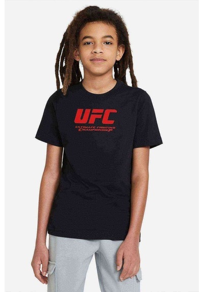 Tshirthane Ufc Logo Baskılı Unisex Çocuk Siyah Tshirt