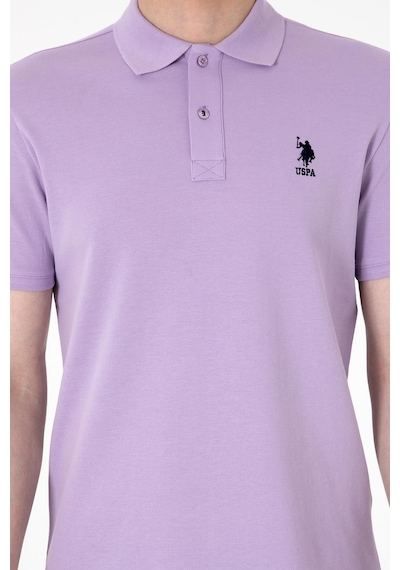 U.S. Polo Assn. Erkek Slim Fit Polo Yaka Lila Basic Tişört 50307699-VR034