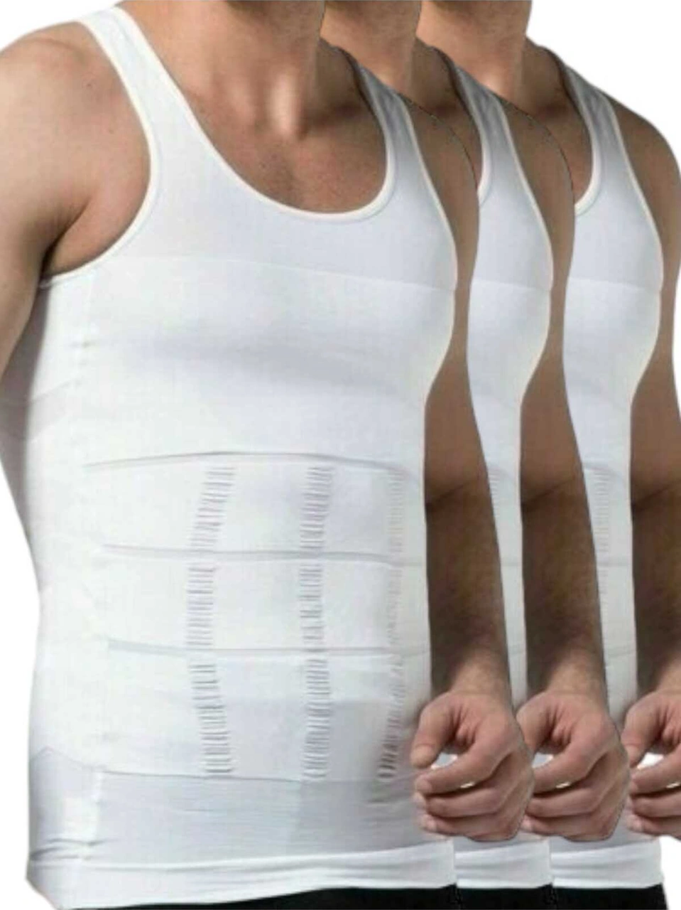 Tezzgelsin Erkek Vücut Şekillendirici Göğüs Ve Göbek Toparlayıcı Sıkılaştırıcı Nefes Alan Atlet Korse 3 'lü Set Beyaz