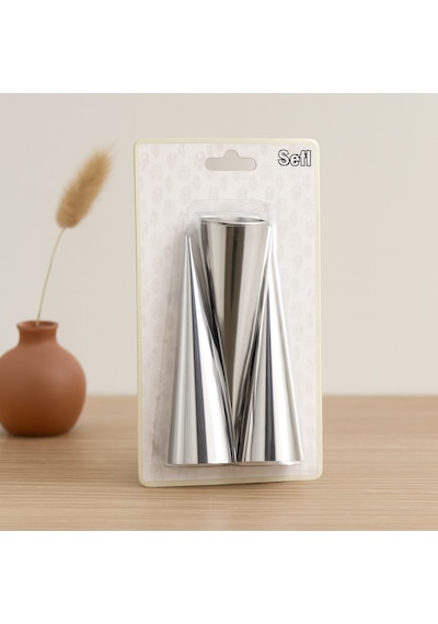 Metal Pasta Dekorasyon Kalıbı 3'lü Çap 3.4 Cm X 12 Cm Diğer