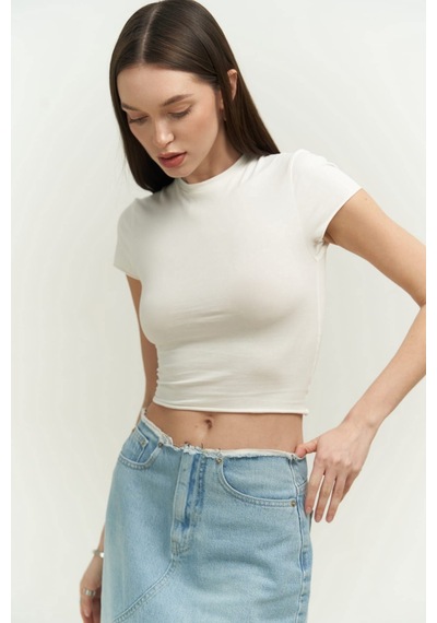 Mai Collection 2735 - El Amor Beyaz Penye Crop