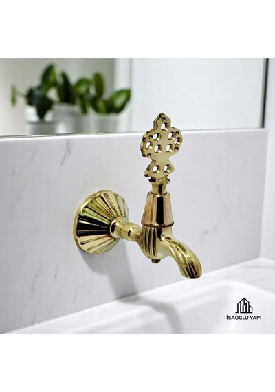 İsaoğlu Yapı Kurna Hamam Musluğu Osmanlı Musluğu Pirinç Malzeme Gold Gold