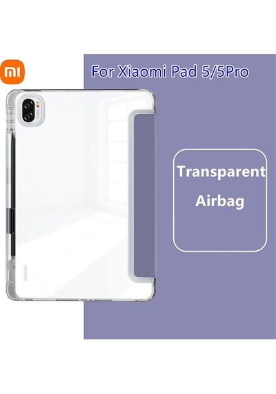 Xiaomi Uyumlu Mi Pad 5 / 5 Pro 11 İnç Kılıf Kalem Şarj Bölmeli Case Arkası Şeffaf