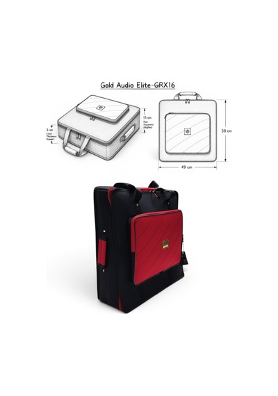 Elite-grx16 Mikser İçin Uyumlu Profesyonel Soft Case Taşıma Çantası. Kırmızı