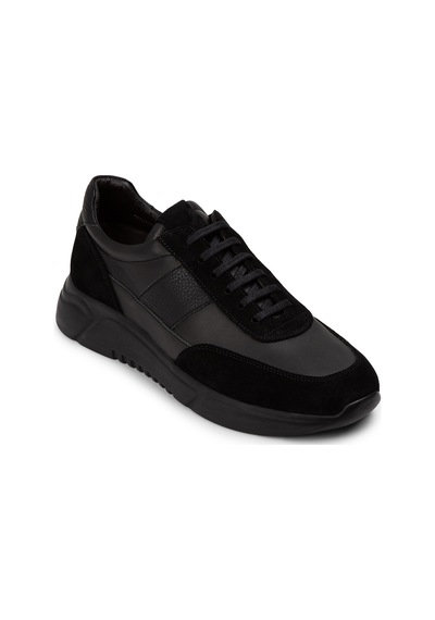 Deery Hakiki Süet Siyah Erkek Sneaker Ayakkabı - 01963Msyhe02 Siyah