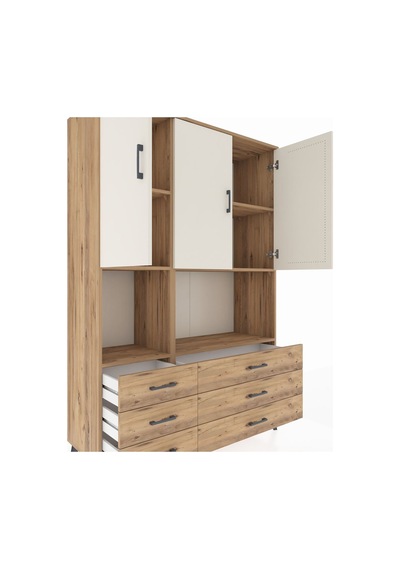 Hyperion Dolap 6 Raflı 6 Çekmeceli 3 Kapaklı 132x44x195 Çam-aytaşı/çam Aytası/atlas Çam Hyperion Dolap 6 Raflı 6 Çekmeceli 3 Kapaklı 132x44x195 Çam-aytaşı/çam Aytası/atlas Çam