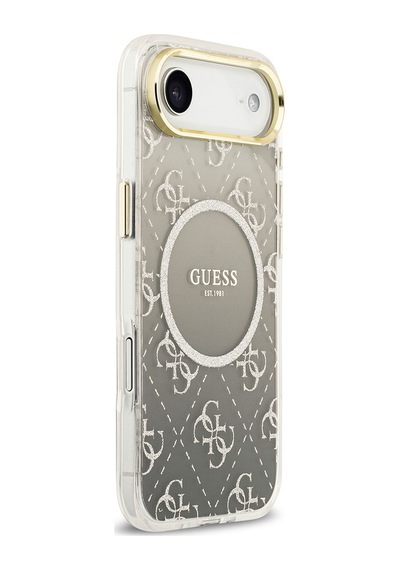 Apple Uyumlu iPhone 17 Air Kılıf Guess Lisanslı M-safe Şarj Özellikli 4g Desenli Simli Silikon Kapak Gri Gri