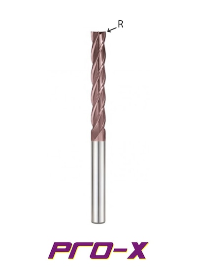 Pro-X Çap - Çap 3 Mm R05 4 Ağızlı Uzun Kaplamalı Karbür Freze