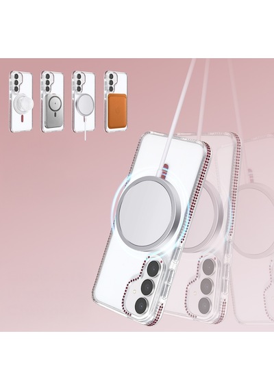 Maks Technology Galaxy Uyumlu S25 Fe Kılıf M-safe Şarj Özellikli Mkst Tera Silikon Kapak - Mürdüm