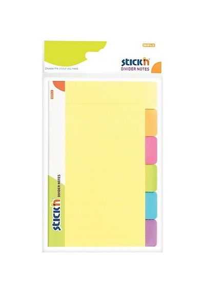 Stick'n 21460 Seperatörlü Yapışkanlı Not Kağıdı 149x98 Çizgili Sarı