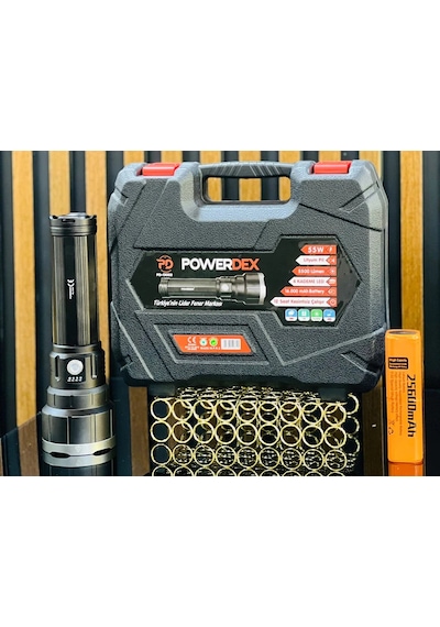 Powerdex Pd-13000 Profesyonel Büyük Avcı Feneri 55w 5500 Lümen Siyah