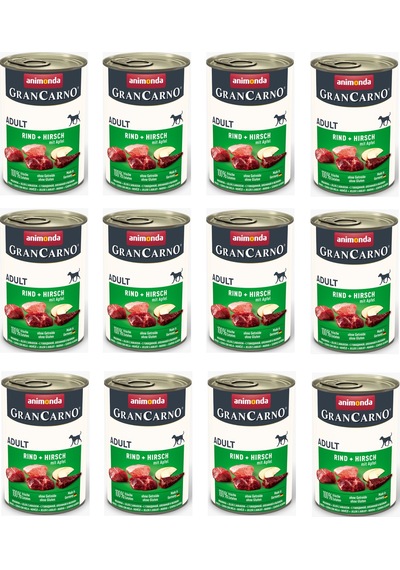 Animonda Gran Carno Sığır Ve Geyikli Köpek Konserve 400 G X 12 Adet