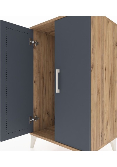 Hyperion Komodin 2 Kapaklı 60x44x106 Çam-antrasit Çam
