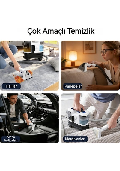Greenote Halı/koltuk Yıkama Makinesi Ve Spot Temizleyici Sofa, Halı Ve Araç İçin Uygun, Güçlü Islak/kuru Vakum, 1.8 L Su Tankı, Tekerlekli Tasarım