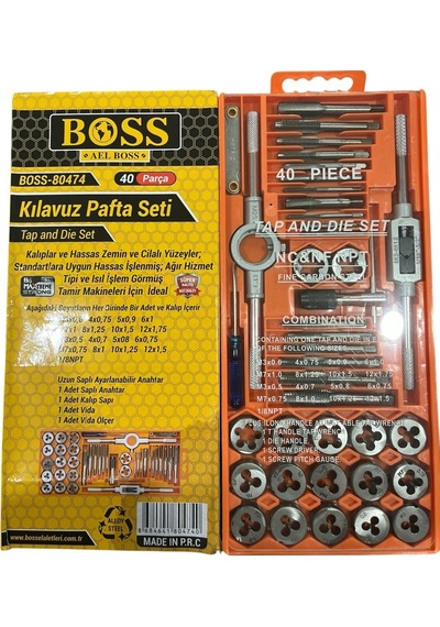 Boss Kılavuz Pafta Seti 40 Parça Boss-80474
