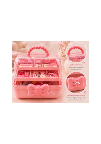 Çocuk Takı Ve Toka Organizeri Otomatik Açılır Katlı Düzenleyici Kutu 27x15x15 Cm Pembe Taşınabilir Çok Bölmeli Saklama Çantası Pembe Çocuk Takı Ve Toka Organizeri Otomatik Açılır Katlı Düzenleyici Kutu 27x15x15 Cm Pembe Taşınabilir Çok Bölmeli Saklama Çantası Pembe
