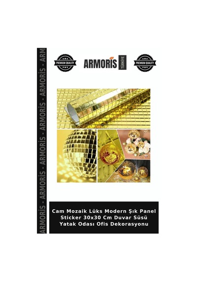 Cam Mozaik Lüks Modern Şık Panel Sticker 30x30 Cm Duvar Süsü Yatak Odası Ofis Dekorasyonu Çok Renkli