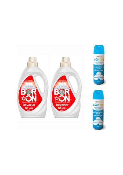 Doğal Sıvı Çamaşır Deterjanı Boron Beyazlar İçin 26 2 Yıkama+ Bortam Dezenfektan 500 Ml 2 Adet. Diğer