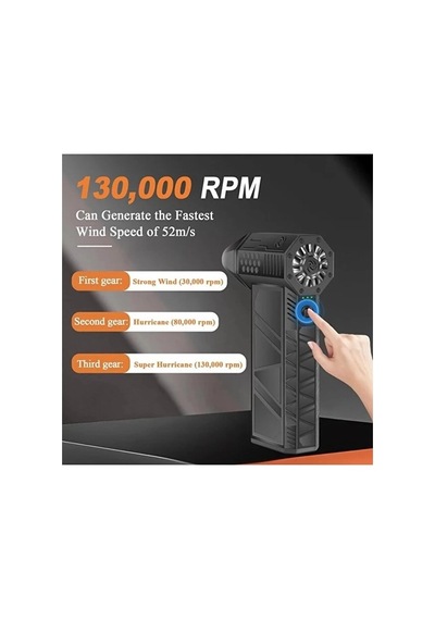 Turbo Jet 130000rpm Şarjlı Turbo Jet Şiddetli Fan Güçlü Hava Üfleyici Araç Süpürgesi 4000 Mah 52m/sec Diğer