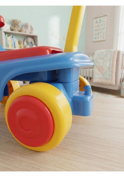 İlk Yarış Arabam 10 - 15 Kg Taşıma Kapasiteli Dayanıklı Binişli Ayıcık Süslemeli Oyuncak Araba Çok Renkli