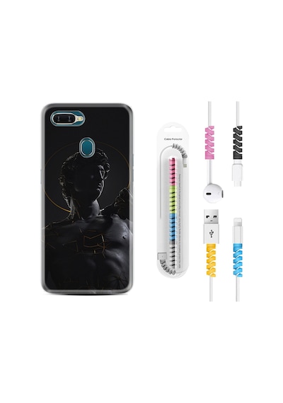 Oppo A5S Kılıf Kablo Koruyuculu Heykel 1641