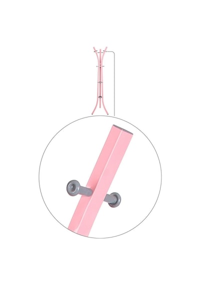 Perilla Metal Lobby 360 Ayaklı Portmanto Askılık Pembe 40 Cm 185 Cm Pembe