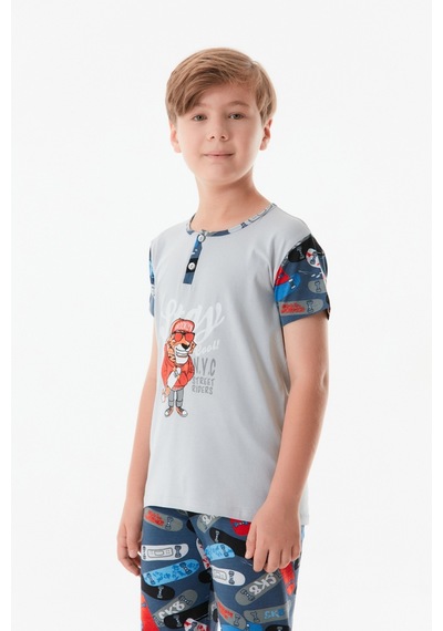 Fullamoda Baskılı Bisiklet Yaka Erkek Çocuk Pijama Takımı 24mıcg631212228-lacivert 24MICG631212228-Lacivert Fullamoda Baskılı Bisiklet Yaka Erkek Çocuk Pijama Takımı 24mıcg631212228-lacivert 24MICG631212228-Lacivert