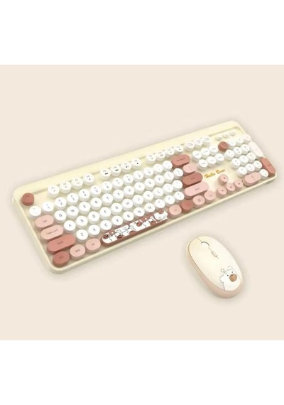 Hello Bear Sütlü Çay Klavye Mouse Set Lazer