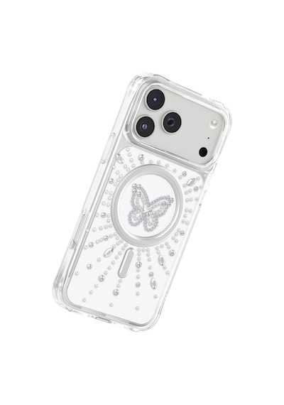 İphone 17 Pro Max Uyumlu Kılıf M-safe Şarj Özellikli Zore Paris Mova Sert Pc Kapak Şeffaf-beyaz Şeffaf - Beyaz
