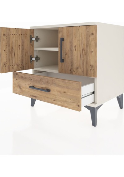 Hyperion Komodin 2 Raflı Tek Çekmeceli 2 Kapaklı 60x44x64 Ayt... Aytaşı