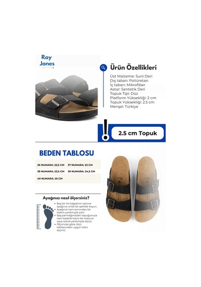 Roy Jones Breezestep Ergonomik İki Tokalı Erkek Yaz Terliği Siyah