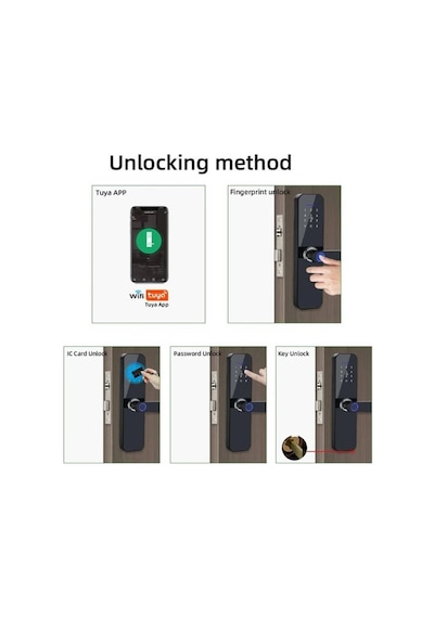 Tuya App Destekli, Smart Lock Akıllı Kapı Kilidi, Kart Okuyuculu Ve Parmak İzli
