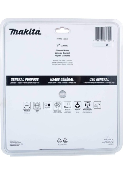 Makita E-02559 9" Elmas Bıçak, Turbo, Genel Amaçlı