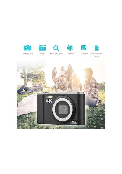 Hallow Andoer D12967P 48 MP 4K 2.88" Taşınabilir Dijital Kamera