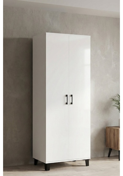 Reyo Falez Çok Amaçlı 2 Kapaklı 8 Gözlü Dolap 70x45x185 Cm, Kiler,mutfak,balkon Ve Banyo Depolama Dolabı - Beyaz