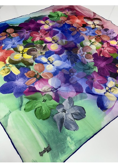 İpekal Fresh Soft Pamuk Eşarp - 05078 - 90 X 90 / 09 Saks - Yeşil 09 Saks - Yeşil