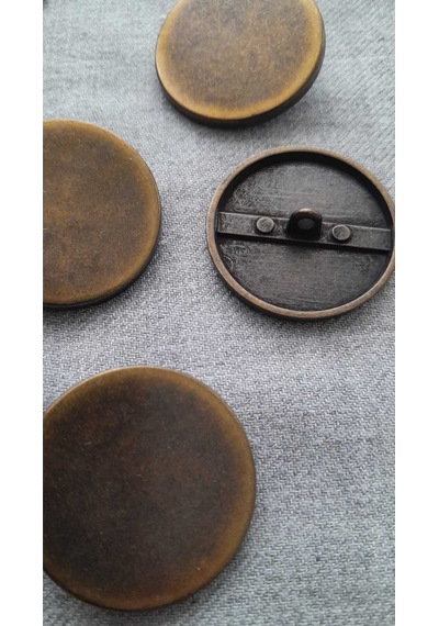 Antık Sarı Metal Düğme 32 Mm 4 Adet