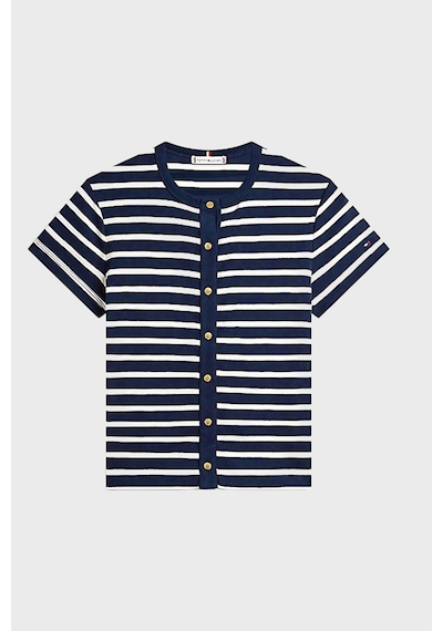 Tommy Hilfiger Bayan T Shirt Ww0ww48709 0x3 Lacivert-beyaz