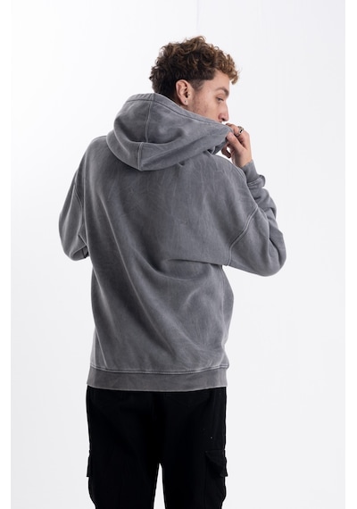 Eskitme Kapşonlu Sweatshirt Çok Renkli