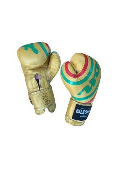 Leon Curved Deri Kick Boks Ve Muay Thai Eldiveni Altın