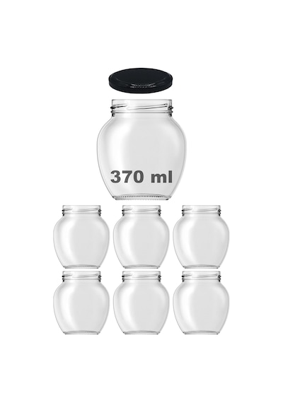 Afracam 370 Ml Şeffaf Cam Kavanoz 370 Cc Konserve Metal Kapaklı Cam Kavanoz 6 Adet Şeffaf, 370 Cc Yumurta Diğer