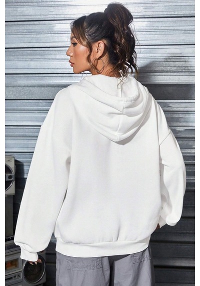 Uyguntarz Unisex Nope Baskılı Sweatshirt beyaz