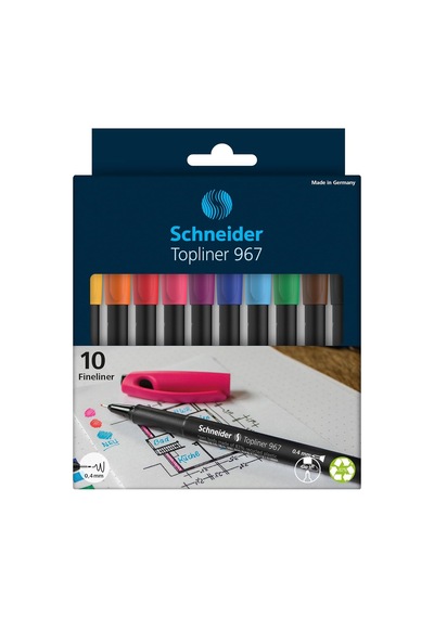 Topliner 967 Fineliner Çizgi Kalınlığı 0,4 Mm 10'lu Kutu Çeşitli
