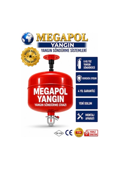 6 Kg Tavan Tipi Springli Tayfun Söndürme, Springli Yangın Söndürme, Spring Yangın Söndürücü, Springli Yangın Tüpü