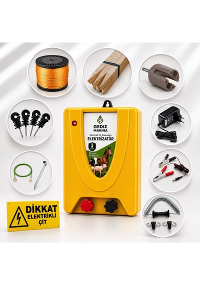 Gediz Pro 20000m2 Sensörlü Elektrikli Çit Sistemi Ahşap Kazık Dahil