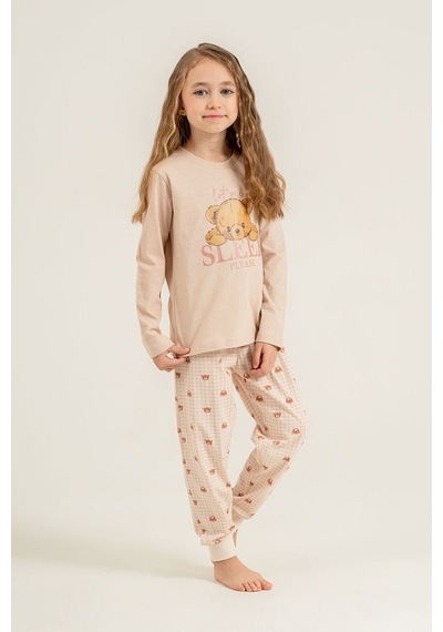 Roly Poly Rp3915-g Kız Çocuk Pijama Takımı Pudra Roly Poly Rp3915-g Kız Çocuk Pijama Takımı Pudra