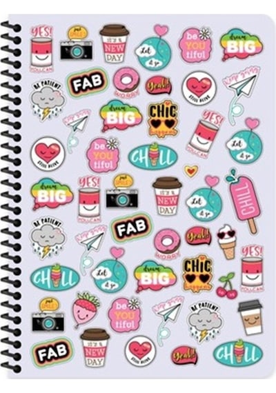 Çizgili 16x22 Cm 80 Yaprak Plastik Kapak Telli Defter 60 Gram Beyaz Sayfa Yeşil